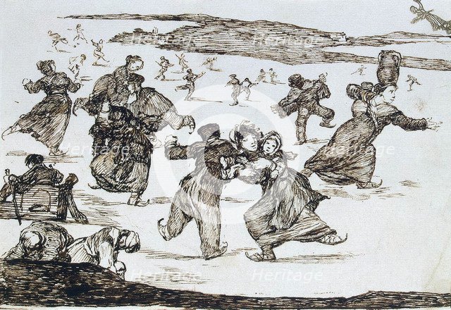 'Skaters', between 1812 and 1823.  Artist: Francisco Goya