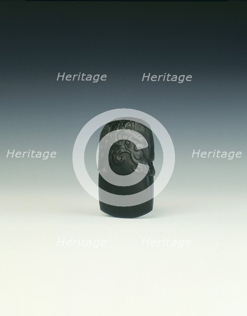 Black touchstone in the form of an axe, Qing dynasty, China, 18th century. Artist: Unknown