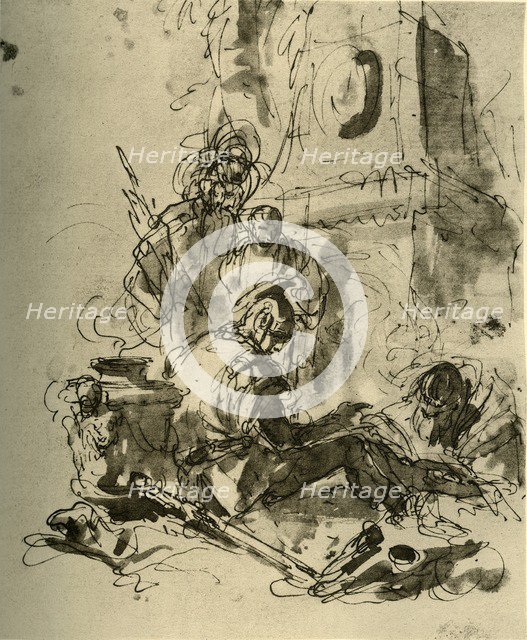 'A Soldier seated', mid 18th century, (1928). Artist: Giovanni Battista Tiepolo.