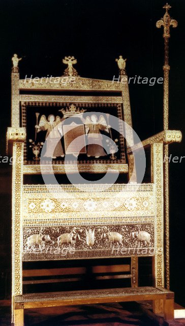 Throne of Tsar Alexis Mikhailovich, 1659. Artist: Unknown