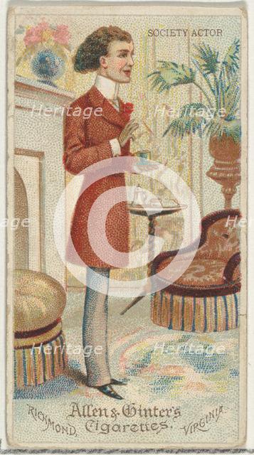 Society Actor, from World's Dudes series (N31) for Allen & Ginter Cigarettes, 1888. Creator: Allen & Ginter.