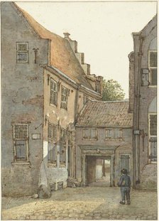 View of the entrance to the Latin school, the St. Hieronymusschool, on the Kromme Nieuwegracht in Ut Creator: Gerrit Lamberts.