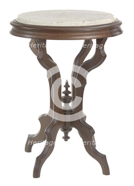 Marble-top table from the home of Robert Smalls, 1870s. Creator: Unknown.