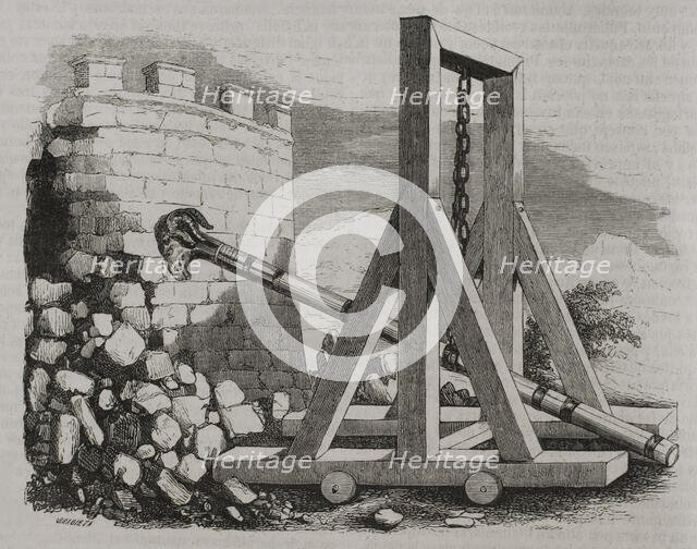 Battering ram - siege weapon, 1852. Creator: Unknown.