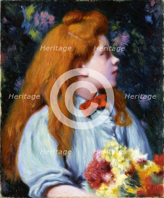 Girl with flowers.