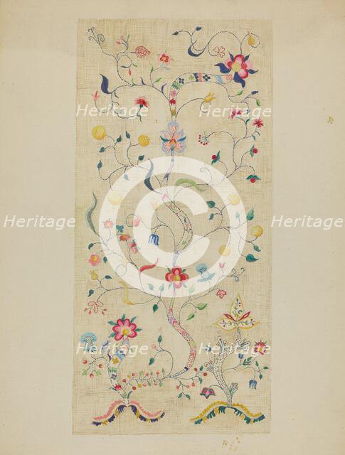 Crewel Embroidery, c. 1936. Creator: Fanchon Larzelere.