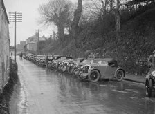 Cars parked at the MCC Lands End Trial, Launceston, Cornwall, 1930. Artist: Bill Brunell.