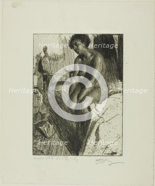 Sitting Negress, 1901. Creator: Anders Leonard Zorn.