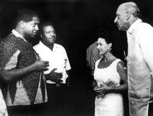 Princess Margaret with Prime Minister Forbes Burnham and Prime Minister Errol Barrow, 1968. Artist: Unknown