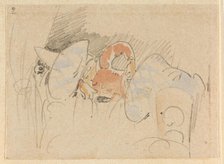 The disturbed but happily regained night's rest, (The Flea); 2, 1862. Creator: Wilhelm Busch.