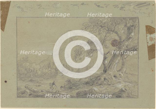 Study for "The Mountain Ford", 1846. Creator: Thomas Cole.
