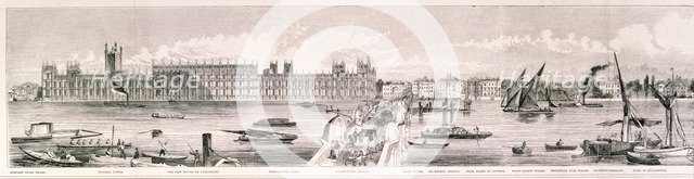 London from the River Thames, 1844.  Artist: Frank Vizetelly  