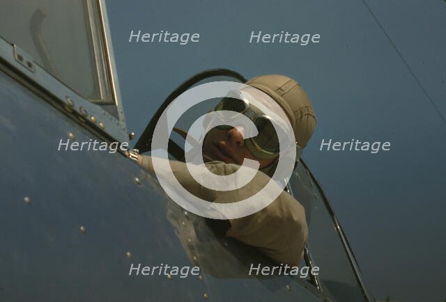 Marine lieutenant, glider pilot in training at Page Field, Parris Island, S.C., 1942. Creator: Alfred T Palmer.
