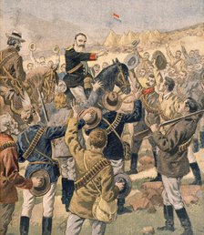 The War in the Transvaal:  General Joubert rallying the Boers, from Petit Journal, pub.  January 190
