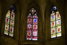 Stained glass windows in the Chapel of Santa Agata, Barcelona, Spain, 2007. Artist: Samuel Magal