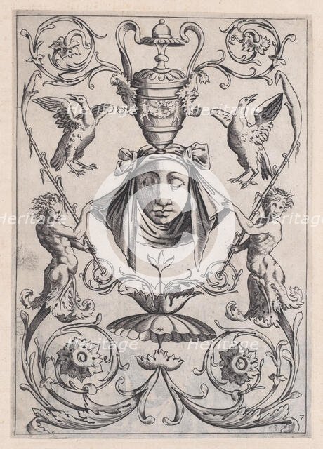 Ornamental Panel, ca. 1514-36. Creator: Agostino Veneziano.