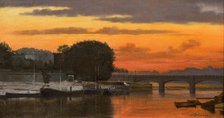 The Pont de la Concorde at sunset, c. 1837.