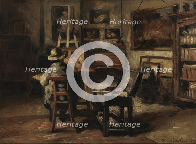 The Studio of Ferdinand De Braekeleer I, Father of the Painter, 1873-1885. Creator: Henri Jean Augustin de Braekeleer.