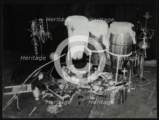 A selection of Brazilian percussionist Guilherme Franco's instruments, Middlesbrough, 1978. Artist: Denis Williams