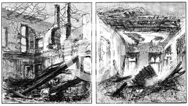 Royal Palace of Laeken, Brussels, destroyed by fire: Dining-Room and the King’s private room, 1890. Creators: Unknown, P Naumann.