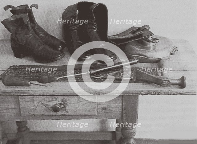 Shoemaking Tools of Leo Tolstoy in his study in Khamovniki.