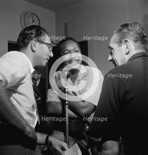 Portrait of Josh White and Symphony Sid, WHOM, New York, N.Y., 1946. Creator: William Paul Gottlieb.