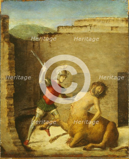 Theseus Slaying Minotaur, 1505. Artist: Cima da Conegliano, Giovanni Battista (ca. 1459-1517)