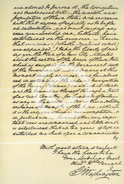 Letter from George Washington to the Earl of Buchan, Philadelphia, 22nd April 1793. Artist: George Washington