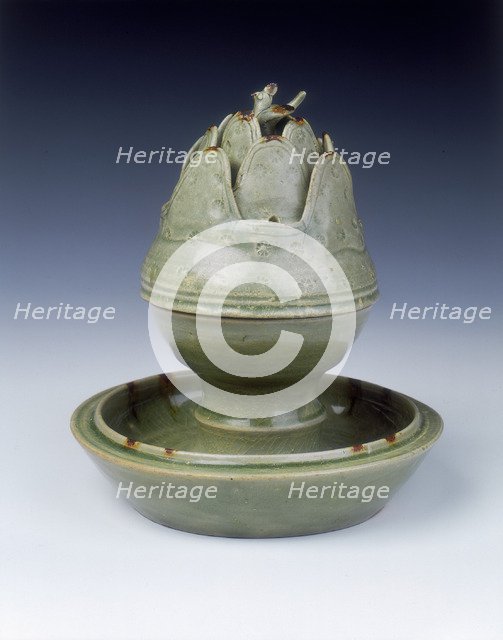 Yue stoneware boshanlu censer, late Western Jin dynasty, China, c300. Artist: Unknown
