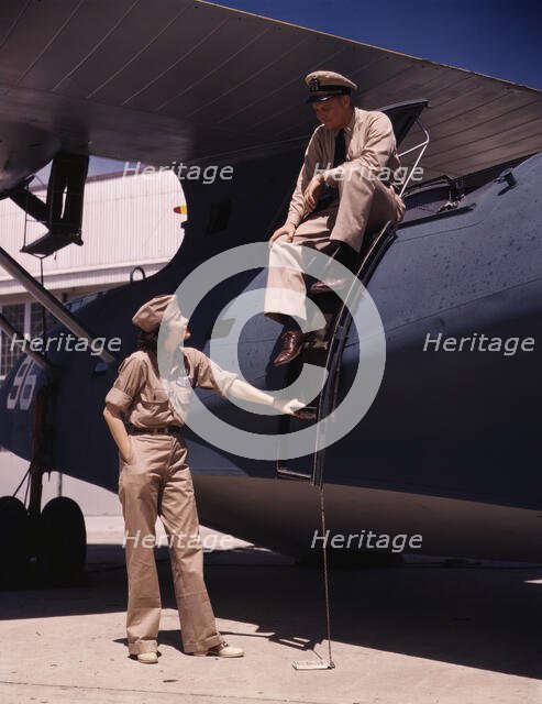 Mrs. Eloise J. Ellis, senior supervisor in the Assembly and Repairs...Corpus Christi, Texas, 1942. Creator: Howard Hollem.