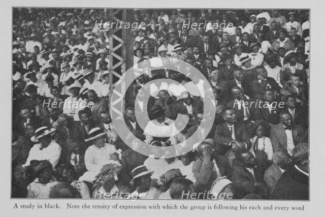 A Black study; Note the tensity of expression with which the group is following his each..., 1916. Creator: Unknown.