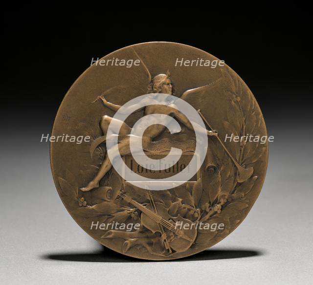 Medal Presented to Loïe Fuller by the French Government: Allegory of Music (reverse). Creator: Marie Alexandre Lucien Coudray (French, 1864-1932).