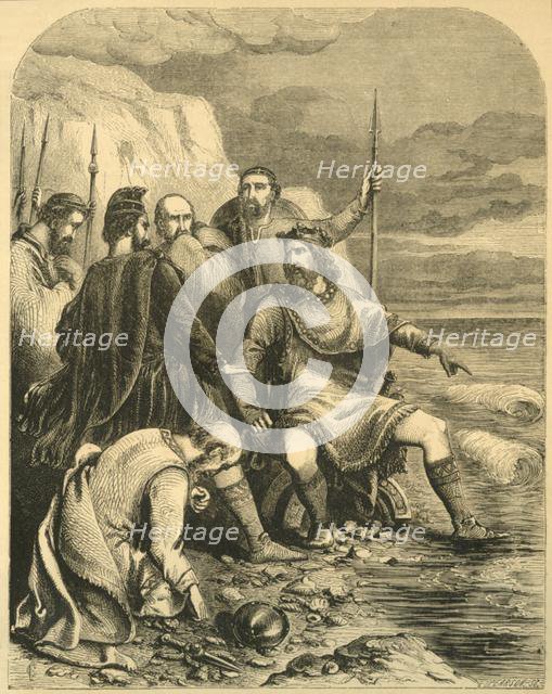 'Canute Reproving the Flattery of his Courtiers', c1890. Creator: Unknown.