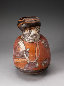 Jar in the Form of a Warrior Holding a Sling and Club, 180 B.C./A.D. 500. Creator: Unknown.