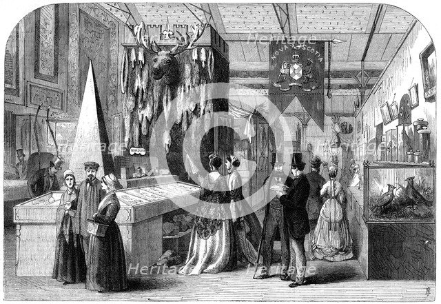 The Nova Scotia section of the Paris International Exhibition, 1867. Artist: Unknown