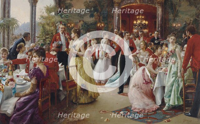 The Hunt Supper, 1889. Creator: Stewart, Julius (1855-1919).