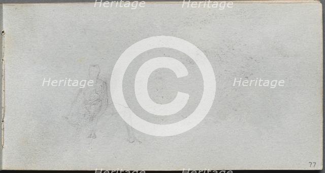 Sketchbook, page 77: Figure Study. Creator: Ernest Meissonier (French, 1815-1891).