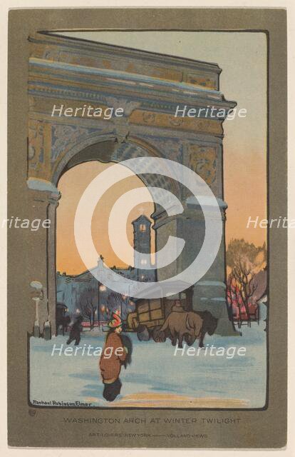 Washington Arch at Winter Twilight, 1914. Creator: Rachael Robinson Elmer.