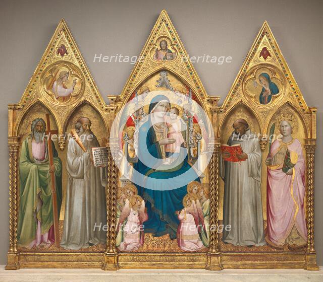 Madonna and Child with Saints Andrew, Benedict, Bernard, and Catherine..., shortly before 1387. Creator: Agnolo Gaddi.