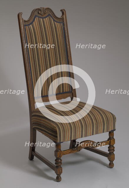 Upholstered side chair from Mae's Millinery Shop, 1900-1950. Creator: Unknown.