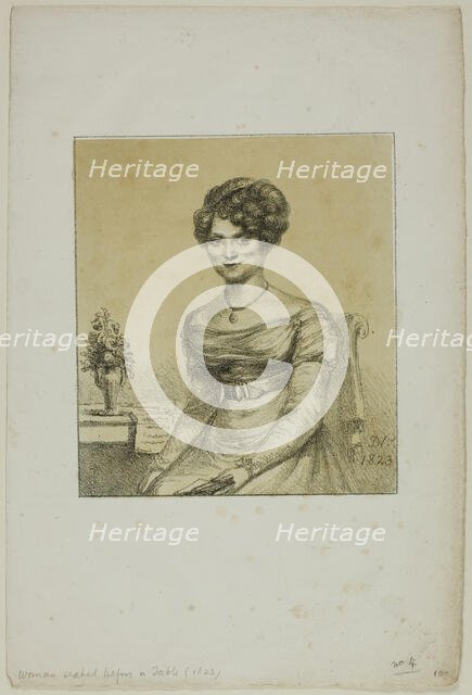 Woman Seated before a Table, 1823. Creator: Vivant Denon.