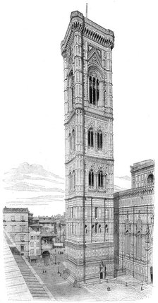 The campanile of the Basilica of Santa Maria del Fiore, Florence, Italy, 1882. Artist: Unknown