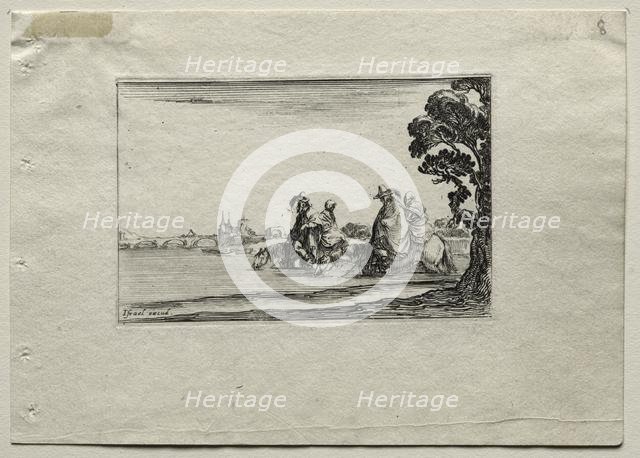 Caprices: Cavaliers Watering their Horses in a River. Creator: Stefano Della Bella (Italian, 1610-1664).