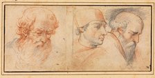 Three Head Studies, 1600s. Creator: Unknown.