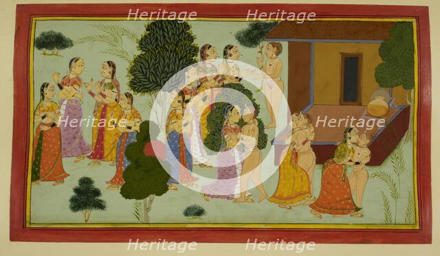 The courtesans tempt Rishyasringa, 1712. Creator: Unknown.