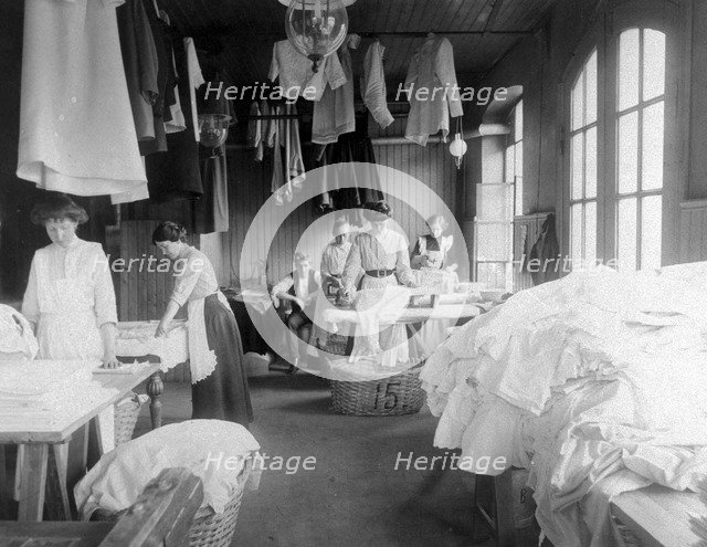 Women in a laundry, Landskrona, Sweden, 1910. Artist: Unknown