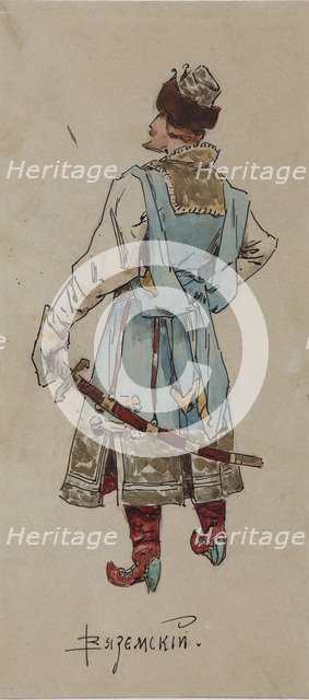 Costume design for the opera The Merchant Kalashnikov by A. Rubinstein, 1901. Artist: Simov, Viktor Andreyevich (1858-1935)