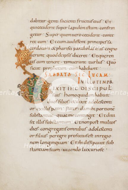 Decorated Initial D; Gospel Lectionary, late 10th century. Creator: Unknown.