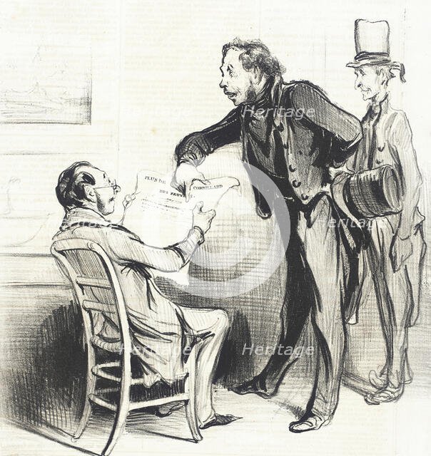 Oui, Monsieur, moyennant un petit abonnement à notre assurance.., 1838. Creator: Honore Daumier.