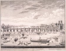 Westminster Bridge, 1747. Artist: Samuel Wale